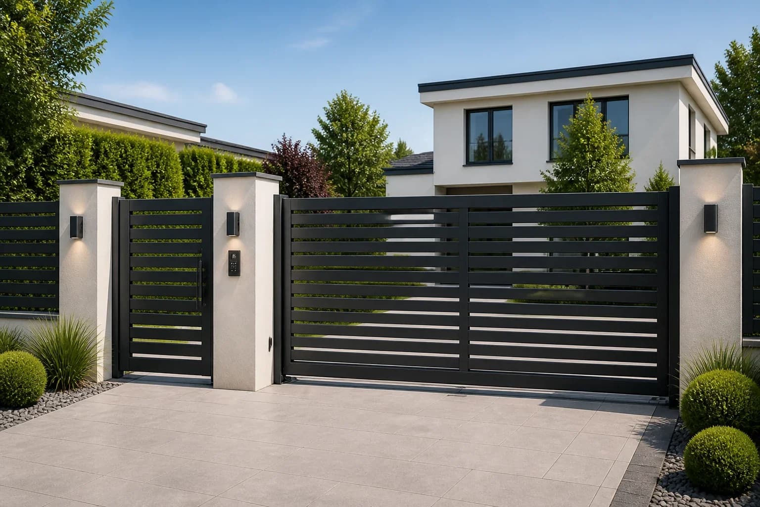 Gartenpforte und Tor aus Aluminium
